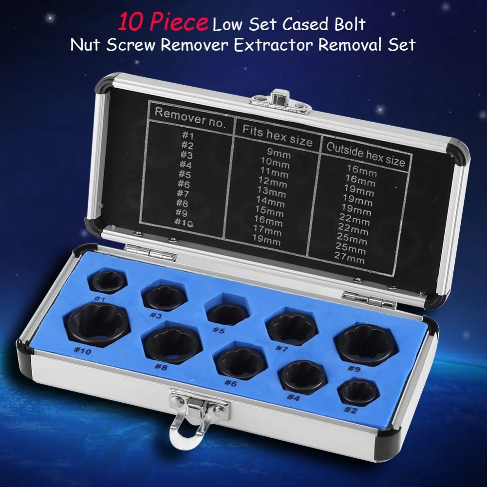 10 Pieces Damaged Bolt Nut Screw Remover Extractor Removal Set Threading Tools Kit remove nuts screw heads
10 Pieces Damaged Bolt Nut Screw Remover Extractor Removal Set Threading Tools Kit remove nuts screw heads