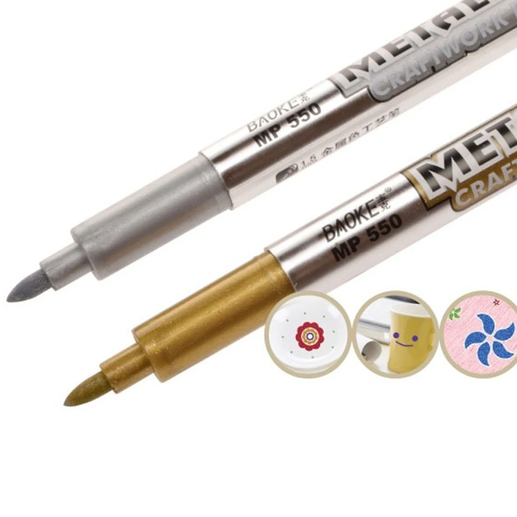 2pcs/set DIY Crafting Metallic Pen Gold Silver Plastic Marker Painting Metallic Pens
2pcs/set DIY Crafting Metallic Pen Gold Silver Plastic Marker Painting Metallic Pens