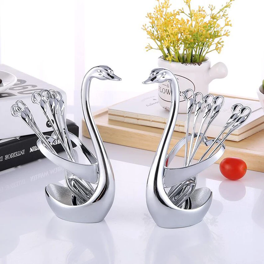 Swan Dinnerware Spoon Fork Holder Sets Kitchen Decorate Fruit Wedding Party Decoration Tableware Set Kitchen Hotel Bar
Swan Dinnerware Spoon Fork Holder Sets Kitchen Decorate Fruit Wedding Party Decoration Tableware Set Kitchen Hotel Bar