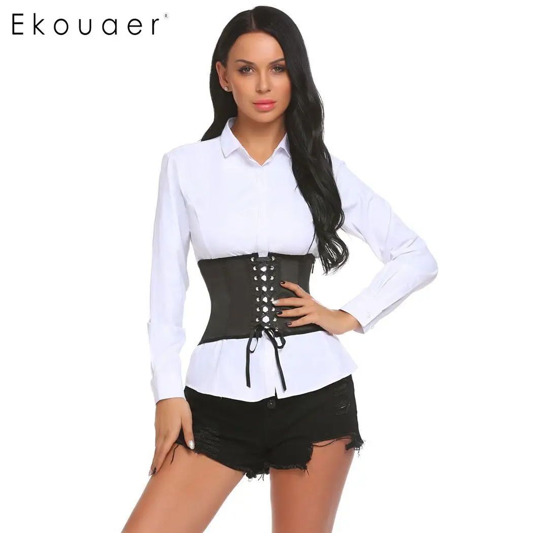 Ekouaer Boned Underbust Cincher Corset Lace-up Shapewearv Women Waist Corset Bustier
Ekouaer Boned Underbust Cincher Corset Lace-up Shapewearv Women Waist Corset Bustier