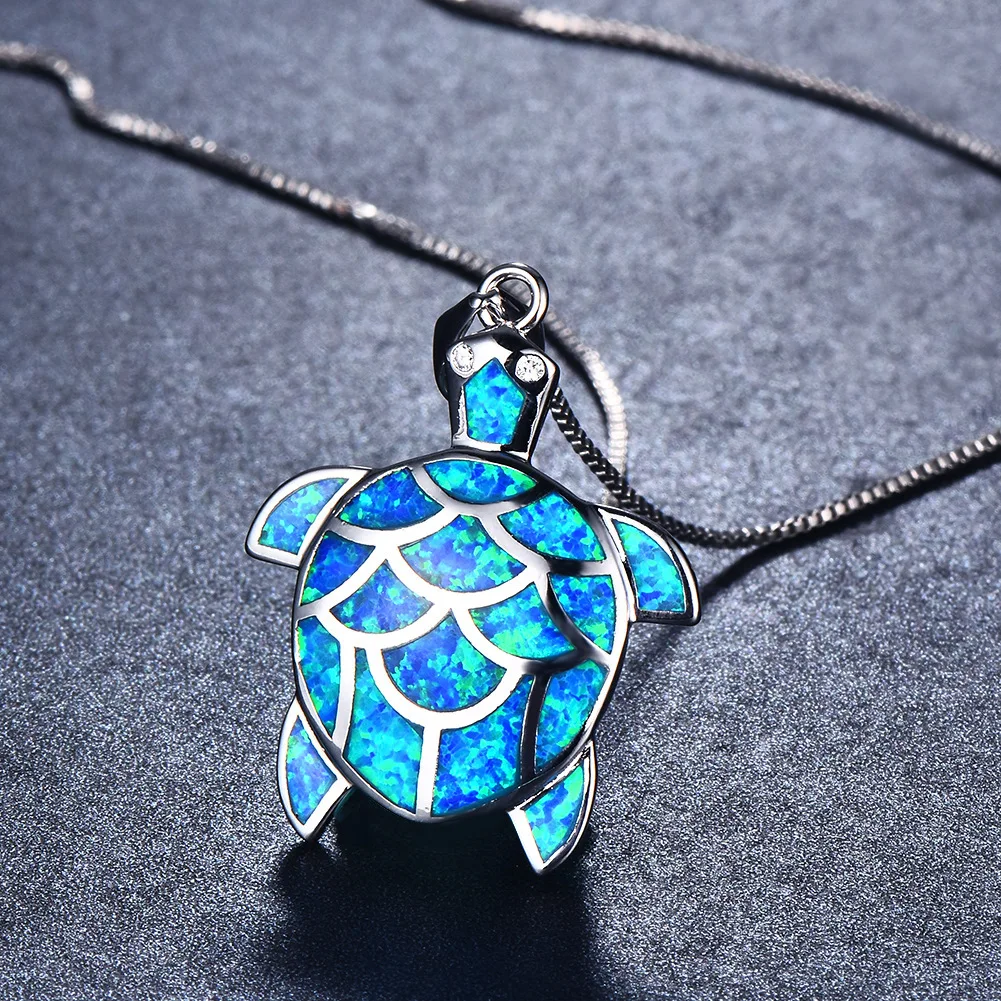 Fashion Silver Sea Turtle Animal Pendant Necklace Blue Opal Choker Necklaces for Women Boho Beach Chain Jewelry Bijoux Femme
Fashion Silver Sea Turtle Animal Pendant Necklace Blue Opal Choker Necklaces for Women Boho Beach Chain Jewelry Bijoux Femme