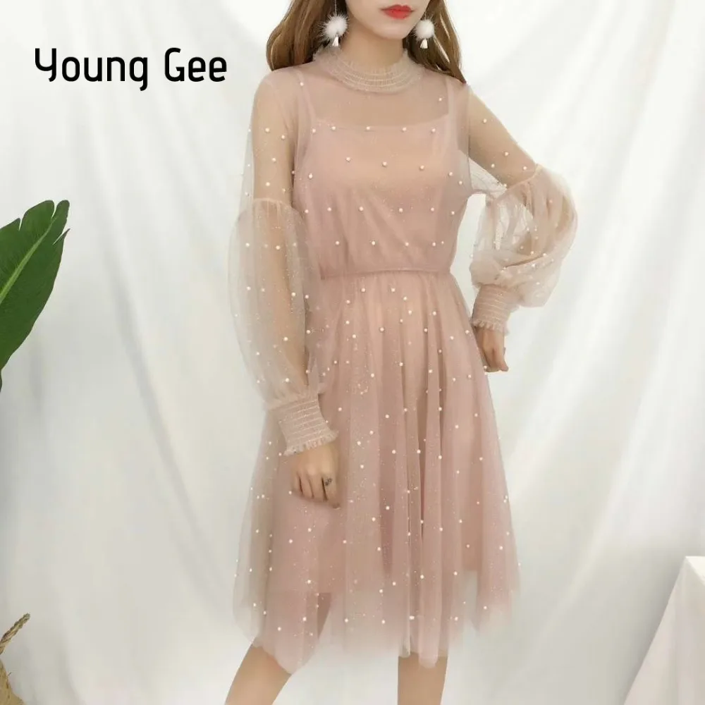 Young Gee Sweet Polka Dot Dresses 2019 Elegant O-neck Luxury Beading Lace Classic A-line Lanten Sleeve Party Dress vestidos robe
Young Gee Sweet Polka Dot Dresses 2019 Elegant O-neck Luxury Beading Lace Classic A-line Lanten Sleeve Party Dress vestidos robe