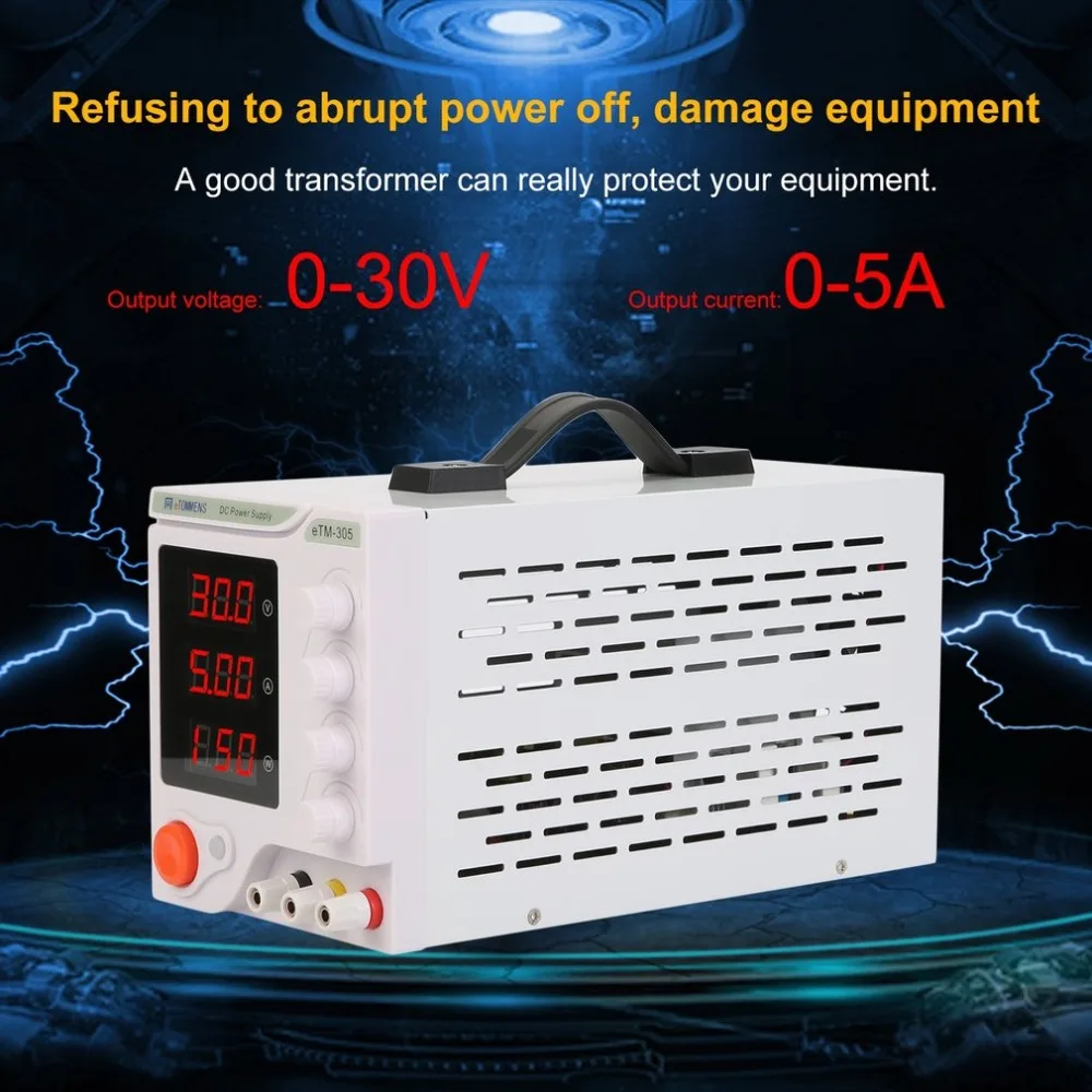 (Ship From DE)0-30V 0-5A High Precision Three Digit Display DC Power Supply Device For Workshops Laboratory ETM-305 EU Plug
(Ship From DE)0-30V 0-5A High Precision Three Digit Display DC Power Supply Device For Workshops Laboratory ETM-305 EU Plug
