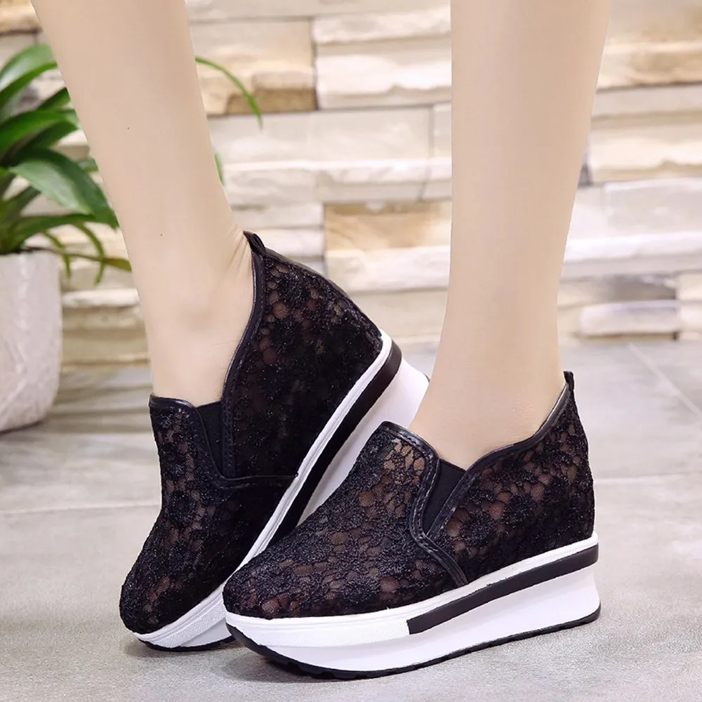 Increased Net Shoe Women Casual Shoes Breathable Mesh Slope Thick Platform Shoes T8726
Increased Net Shoe Women Casual Shoes Breathable Mesh Slope Thick Platform Shoes T8726