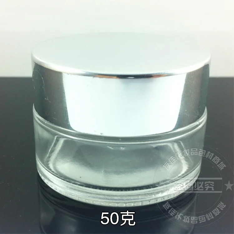 50g clear glass cream jar with shiny silver aluminum lid, 50 grams cosmetic jar,packing for sample/eye cream,50g galss bottle
50g clear glass cream jar with shiny silver aluminum lid, 50 grams cosmetic jar,packing for sample/eye cream,50g galss bottle