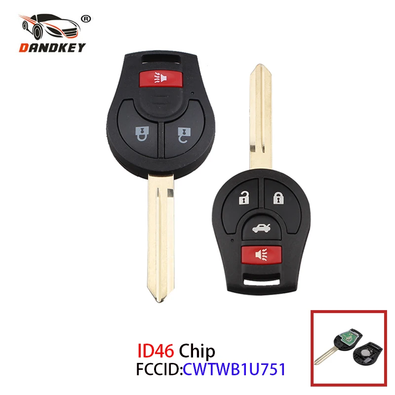 Dandkey Remote Car Key 3/4 Buttons For Nissan Rogue Versa 2008-2014 With ID46 Chip Fob CWTWB1U751 Keyless Entry Remote Key
Dandkey Remote Car Key 3/4 Buttons For Nissan Rogue Versa 2008-2014 With ID46 Chip Fob CWTWB1U751 Keyless Entry Remote Key