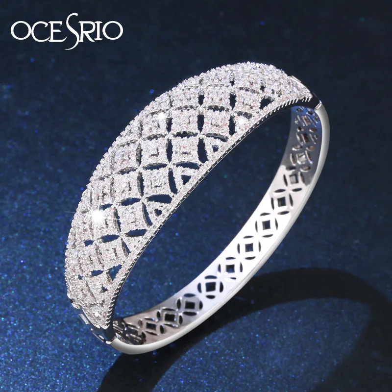 OCESRIO Luxury Zirconia Ladies Wide Silver Cuff Bracelet Women White Gold Bridal Crystal Bracelet Party Wedding Jewelry brt-a59
OCESRIO Luxury Zirconia Ladies Wide Silver Cuff Bracelet Women White Gold Bridal Crystal Bracelet Party Wedding Jewelry brt-a59