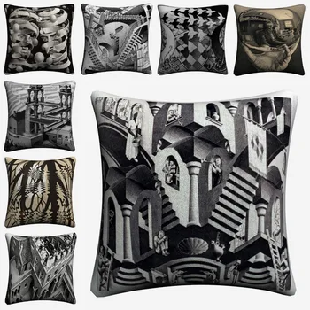 Escher Surreal Geometric Artwork Decorative Cotton Linen Cushion Cover 45x45cm For Sofa Chair Pillowcase Home Decor Almofada
Escher Surreal Geometric Artwork Decorative Cotton Linen Cushion Cover 45x45cm For Sofa Chair Pillowcase Home Decor Almofada