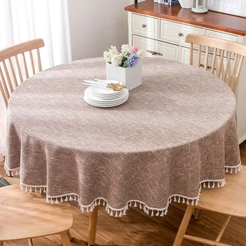 American pastoral round tablecloth tablecloth, solid color cotton and linen round coffee table cloth
American pastoral round tablecloth tablecloth, solid color cotton and linen round coffee table cloth