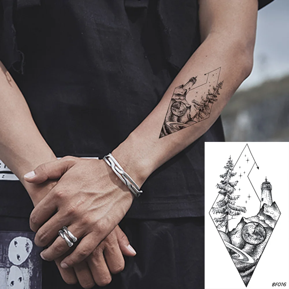 VANKIRS Fashion Diamond Waterproof Tree Peak Lighthouse Tattoos Stickers Women Art Temporary Tatto Men Arm Custom Fake Tattoo
VANKIRS Fashion Diamond Waterproof Tree Peak Lighthouse Tattoos Stickers Women Art Temporary Tatto Men Arm Custom Fake Tattoo