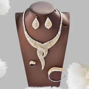 Dazz New Luxury Unique Nigerian Wedding Jewelry Set Women Wedding Cubic Zircon CZ Dubai Gold Color Bride Ring Bangle Gifts 2019
Dazz New Luxury Unique Nigerian Wedding Jewelry Set Women Wedding Cubic Zircon CZ Dubai Gold Color Bride Ring Bangle Gifts 2019