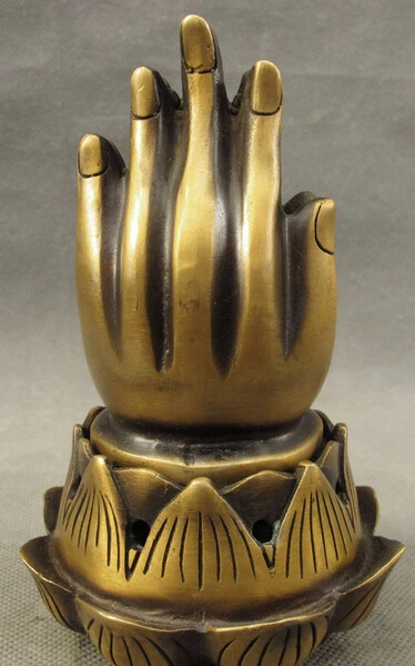 JP S0610 Chinese Bronze Buddhism Lotus Kwan-yin Buddha Hand Statue Incense Burner Censer
JP S0610 Chinese Bronze Buddhism Lotus Kwan-yin Buddha Hand Statue Incense Burner Censer