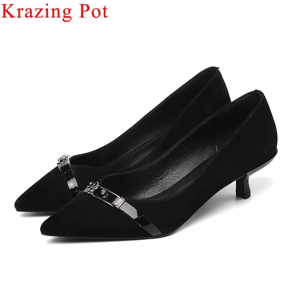 2019 kitten med heels genuine leather comfort oxford pointed toe flower buckle belt leisure pumps office lady party shoes L10
2019 kitten med heels genuine leather comfort oxford pointed toe flower buckle belt leisure pumps office lady party shoes L10