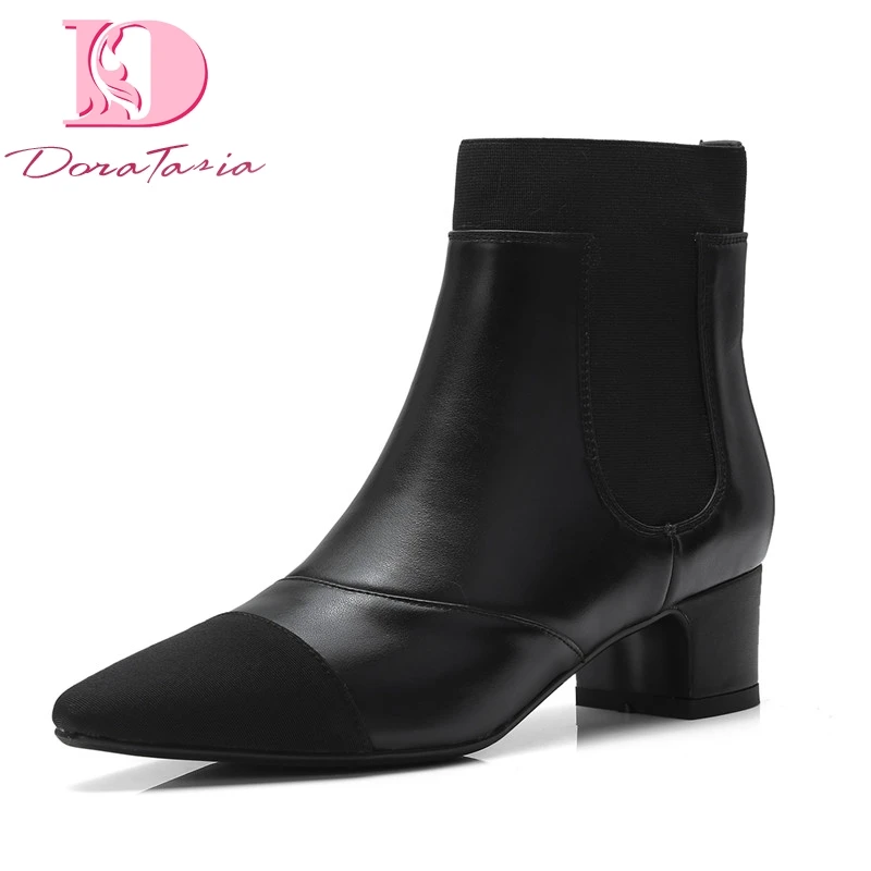 Doratasia brand design wholesale genuine leather chunky Heels Ankle Boots Women Shoes Woman pointed toe Shoes Woman Boots
Doratasia brand design wholesale genuine leather chunky Heels Ankle Boots Women Shoes Woman pointed toe Shoes Woman Boots