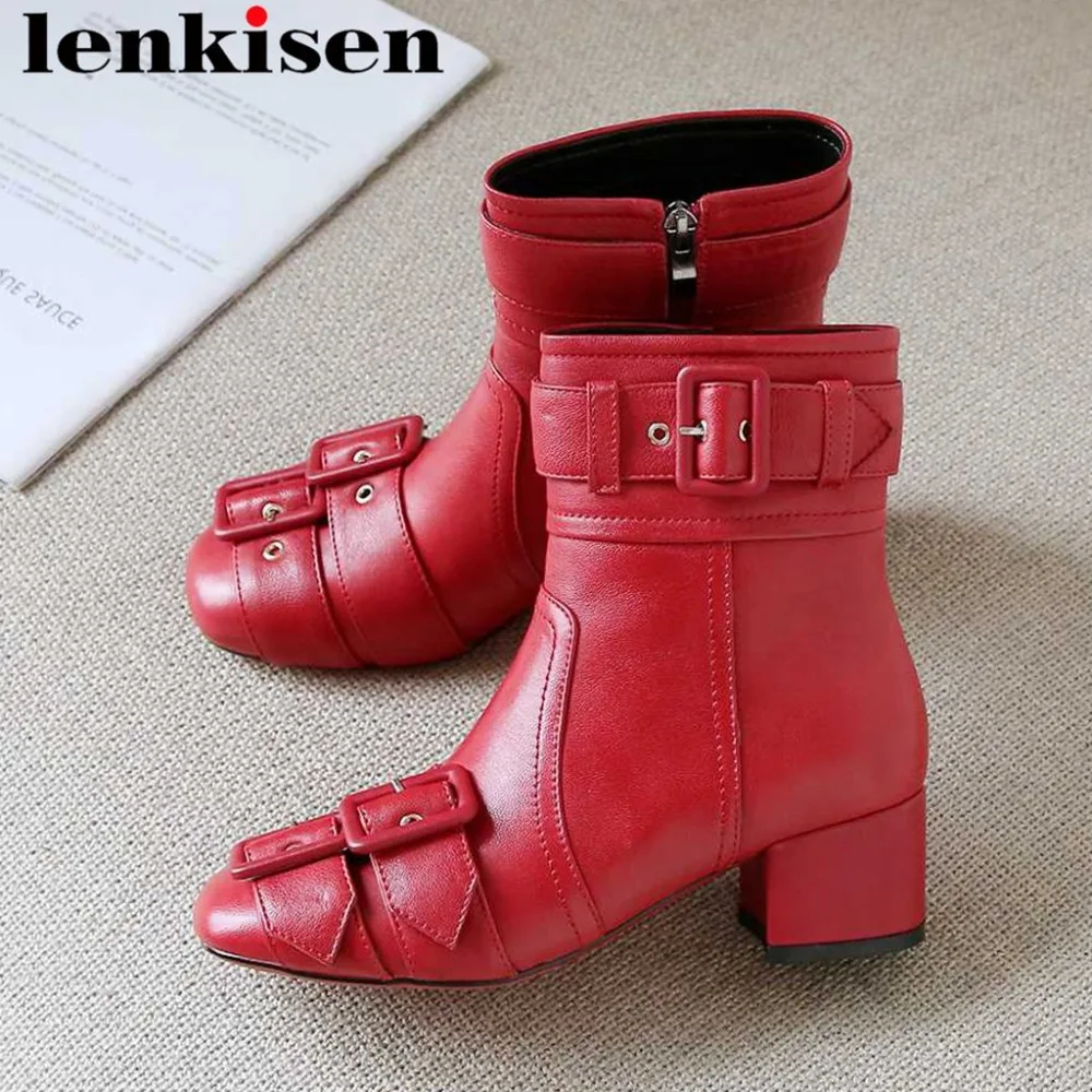Lenkisen 2018 popular solid handmade natural leather med thick heels zipper buckle belts handsome girls winter warm boots L92
Lenkisen 2018 popular solid handmade natural leather med thick heels zipper buckle belts handsome girls winter warm boots L92