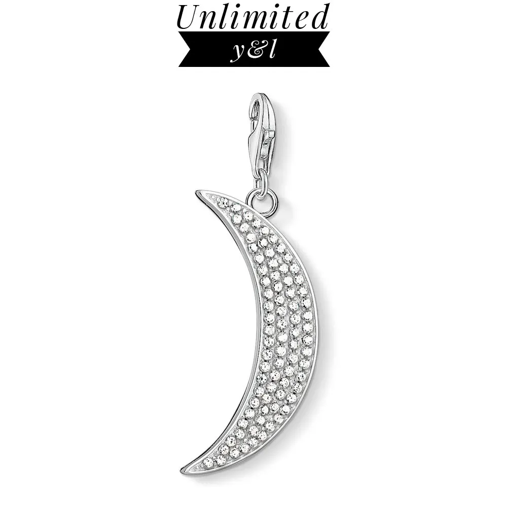 Moon Charms DIY Jewelry Making 925 Sterling Silver White CZ Pave Setting Accessories Fit Bracelets Necklaces for Women Men
Moon Charms DIY Jewelry Making 925 Sterling Silver White CZ Pave Setting Accessories Fit Bracelets Necklaces for Women Men