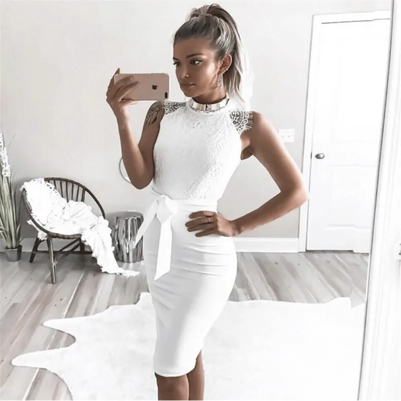 Women White A Line Lace Sexy Dress Women Soild Wedding Party Dress 2018 Summer Sexy Mini Dresses Vestidos 
Women White A Line Lace Sexy Dress Women Soild Wedding Party Dress 2018 Summer Sexy Mini Dresses Vestidos