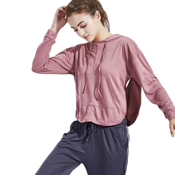 new Women's Hooded sports tops blouses yoga clothes sports running long sleeves high quality comfortable Fitness wear
new Women's Hooded sports tops blouses yoga clothes sports running long sleeves high quality comfortable Fitness wear