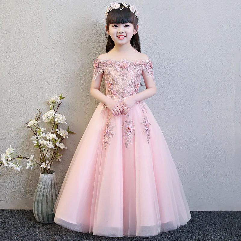 Elegant Girls Shoulderless Wedding Dress Pink Appliques Lace Party Birthday Dress Long First Communion Gown for Girls Princess
Elegant Girls Shoulderless Wedding Dress Pink Appliques Lace Party Birthday Dress Long First Communion Gown for Girls Princess