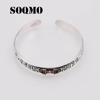 SOQMO 925 Sterling Thai Silver Bangle Men Jewelry Buddha Mantra Instruments Bracelet Bangle Women Gift Fine Jewelry SQM213
SOQMO 925 Sterling Thai Silver Bangle Men Jewelry Buddha Mantra Instruments Bracelet Bangle Women Gift Fine Jewelry SQM213