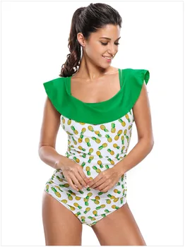 Free shipping Large swimsuit print sexy suspender with a one-word collared swimsuit One-piece Swimwear LC410018
Free shipping Large swimsuit print sexy suspender with a one-word collared swimsuit One-piece Swimwear LC410018