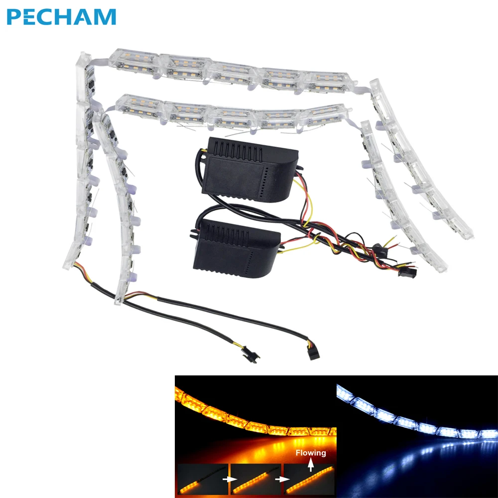 2Pcs Car Flexible Switchback LED Knight Rider Strip Light for Headlight Sequential Flasher DRL Flowing Amber Turn Signal Lights
2Pcs Car Flexible Switchback LED Knight Rider Strip Light for Headlight Sequential Flasher DRL Flowing Amber Turn Signal Lights
