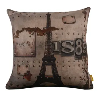 LINKWELL 18x18" Rusted Iron Metallic French Paris City Eiffel Tower 1889 Burlap Cushion Cover Pillowcase
LINKWELL 18x18" Rusted Iron Metallic French Paris City Eiffel Tower 1889 Burlap Cushion Cover Pillowcase