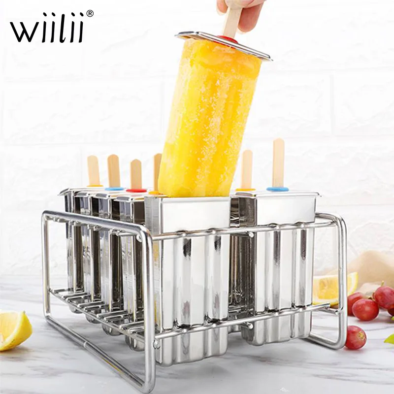 Frozen Stainless Steel Ice Cream Mold Popsicle Molds 6 Cavity Round/Flat Ice Pop Mould DIY Ice Cream Stick Holder Kitchen Tools
Frozen Stainless Steel Ice Cream Mold Popsicle Molds 6 Cavity Round/Flat Ice Pop Mould DIY Ice Cream Stick Holder Kitchen Tools
