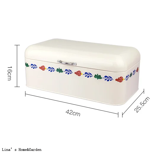 euorpe white powder coat metal tin countertop bread box (2)