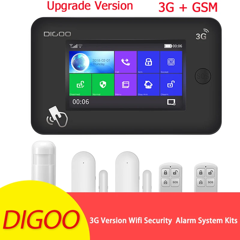 Updated DIGOO DG-HAMA All Touch-Screen 3G Version Smart Home Security Wifi Alarm System Kits Compatible with Alexa VS DG-Hosa
Updated DIGOO DG-HAMA All Touch-Screen 3G Version Smart Home Security Wifi Alarm System Kits Compatible with Alexa VS DG-Hosa