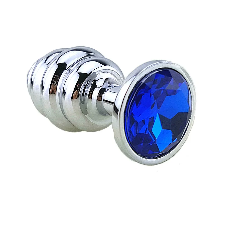 70x30mm Metal Anal Butt Plug With 7 Colorful Crystal,Lowest Price Anal Tube Sex Toys For Women