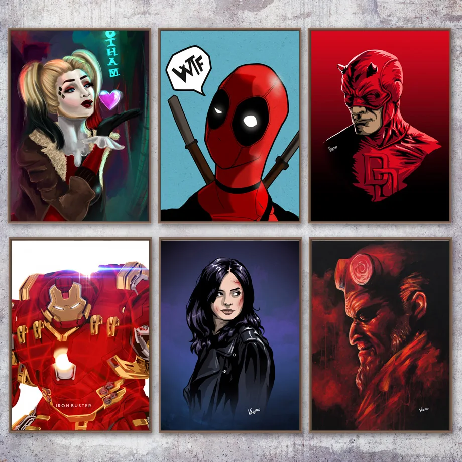 Deadpool Daredevil Iron Fist Harleen Quinzel DC Anime Posters And Prints Wall Art Canvas Painting Wall Pictures Kids Room Decor
Deadpool Daredevil Iron Fist Harleen Quinzel DC Anime Posters And Prints Wall Art Canvas Painting Wall Pictures Kids Room Decor