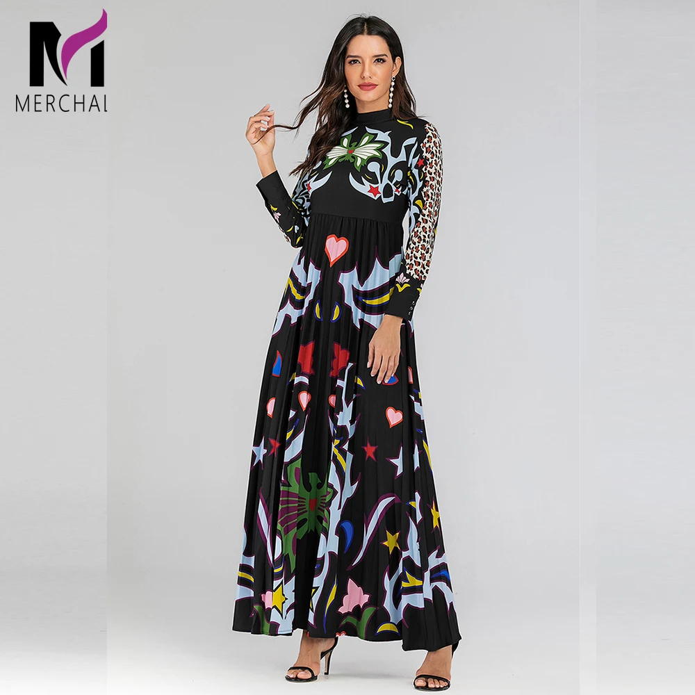 Women Runway Dresses 2019 Spring Autumn Leopard Vintage Print Maxi Dress Long Sleeve Slim Long Pleated Dress Vestidos De Fiesta
Women Runway Dresses 2019 Spring Autumn Leopard Vintage Print Maxi Dress Long Sleeve Slim Long Pleated Dress Vestidos De Fiesta