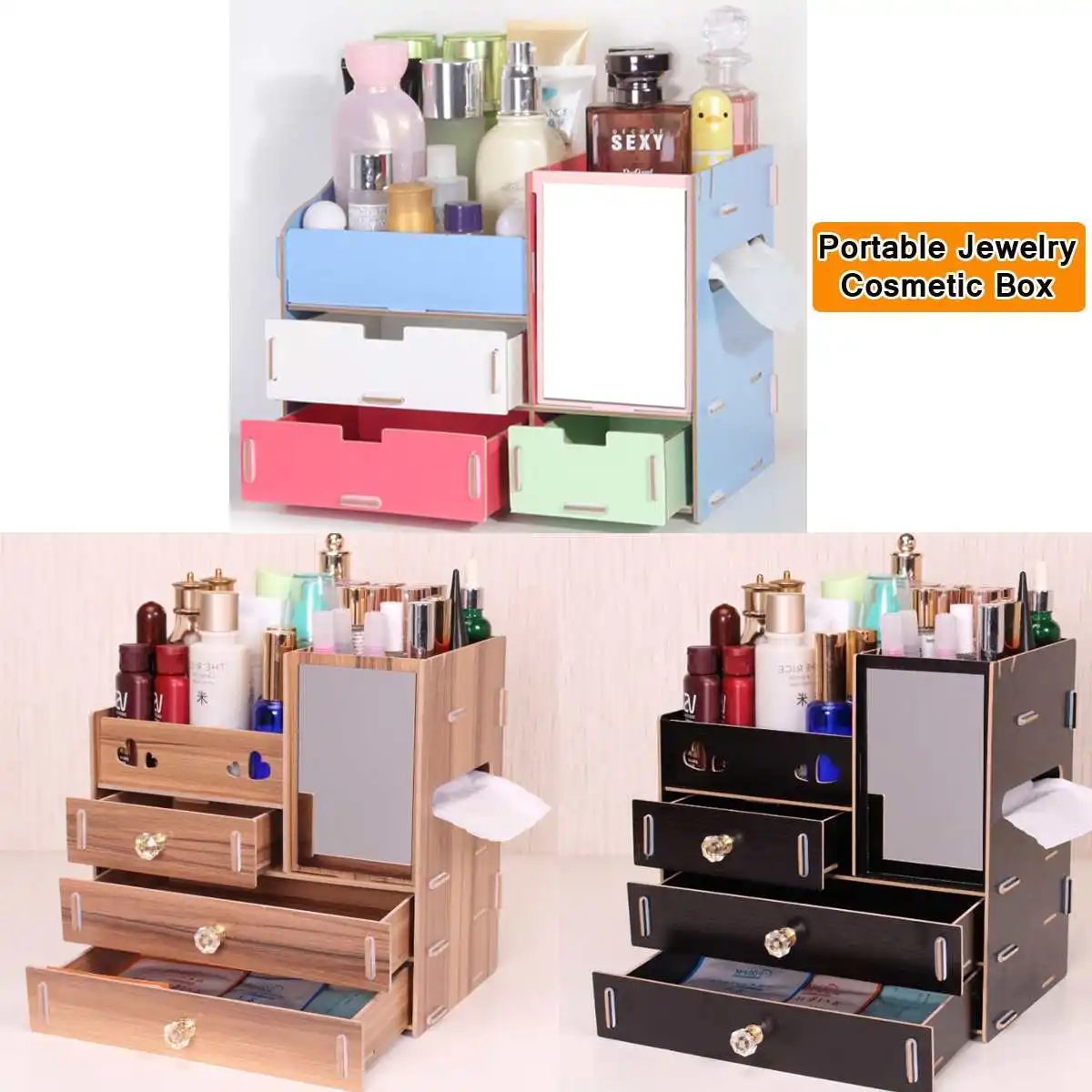 Desktop Cosmetic Storage Box Multifunctional Wooden Makeup Organizer Case with Mirror Drawers Cosmetic Case Beauty Jewelry Box
Desktop Cosmetic Storage Box Multifunctional Wooden Makeup Organizer Case with Mirror Drawers Cosmetic Case Beauty Jewelry Box