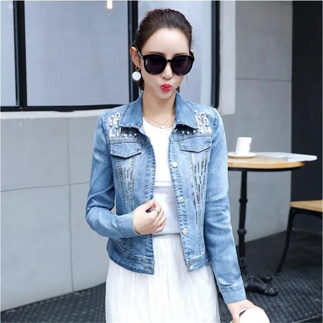 New 2019 Summer Autumn Denim Jacket Women Three Quarter Slim Cotton Light Washed Short Jeans Jacket Coats Free S
New 2019 Summer Autumn Denim Jacket Women Three Quarter Slim Cotton Light Washed Short Jeans Jacket Coats Free S