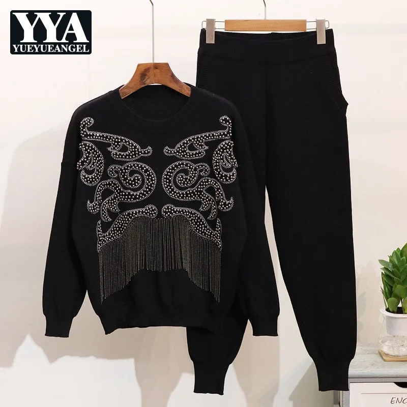 High Quality Womens Fashion Casual Knitting 2Pcs Sets Embroidered Flares Tassel Long Sleeve Top Elastic Waist Full Length Pants
High Quality Womens Fashion Casual Knitting 2Pcs Sets Embroidered Flares Tassel Long Sleeve Top Elastic Waist Full Length Pants