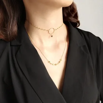 Women's Authentic 925 Sterling silver Gold Open Lucky Circle &Star Short Choker Necklace charm X195
Women's Authentic 925 Sterling silver Gold Open Lucky Circle &Star Short Choker Necklace charm X195