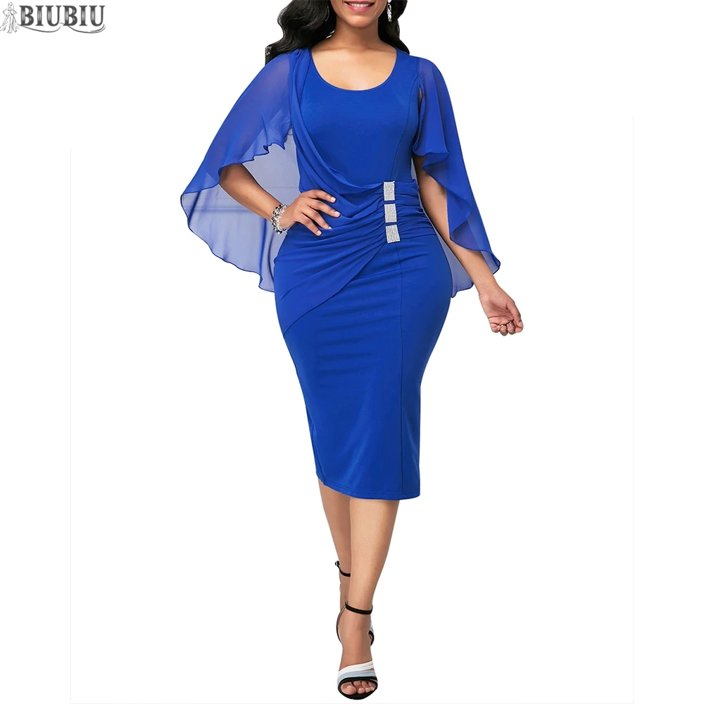 BIUBIU Sheath Women Midi Dress Solid O-neck Voile Warp Pencil Gown Party Dresses Woman Casual Office Ladies Vestidos De Fiesta
BIUBIU Sheath Women Midi Dress Solid O-neck Voile Warp Pencil Gown Party Dresses Woman Casual Office Ladies Vestidos De Fiesta