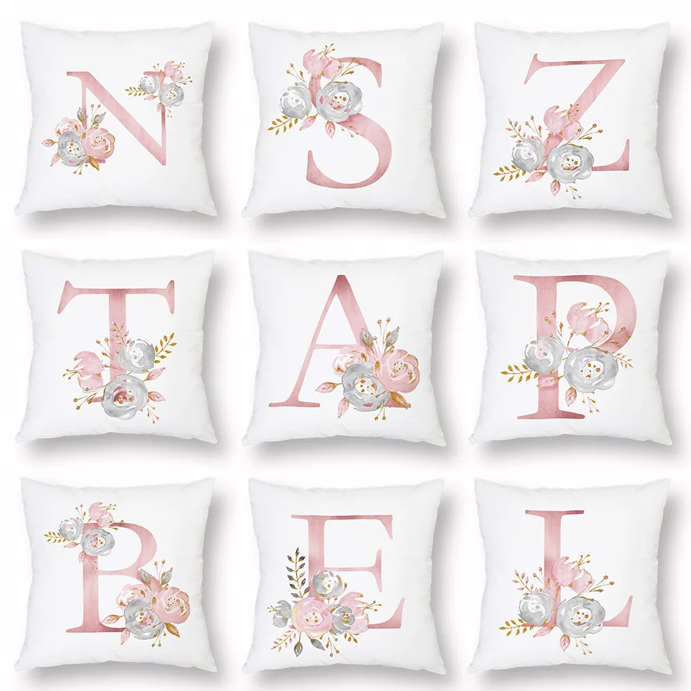 26 English Letters Alphabet Initials Cushion Covers Watercolor Painting Flower Pink KING HOME Cushion Cover Pillow Case
26 English Letters Alphabet Initials Cushion Covers Watercolor Painting Flower Pink KING HOME Cushion Cover Pillow Case