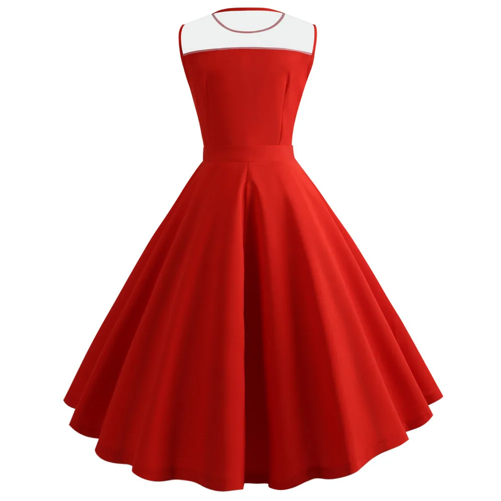Women Vintage Sleeveless Casual Retro Evening Party Prom Swing Dress solid red yellow ladies dress
Women Vintage Sleeveless Casual Retro Evening Party Prom Swing Dress solid red yellow ladies dress
