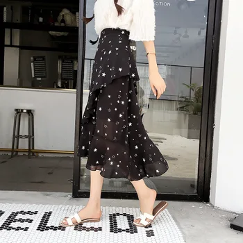 Trousers Women Free Shipping 2019 Will Spring 19 New Skirts Female Long A Word Skirt Of Tall Waist Irregular Chiffon Stars Chic
Trousers Women Free Shipping 2019 Will Spring 19 New Skirts Female Long A Word Skirt Of Tall Waist Irregular Chiffon Stars Chic