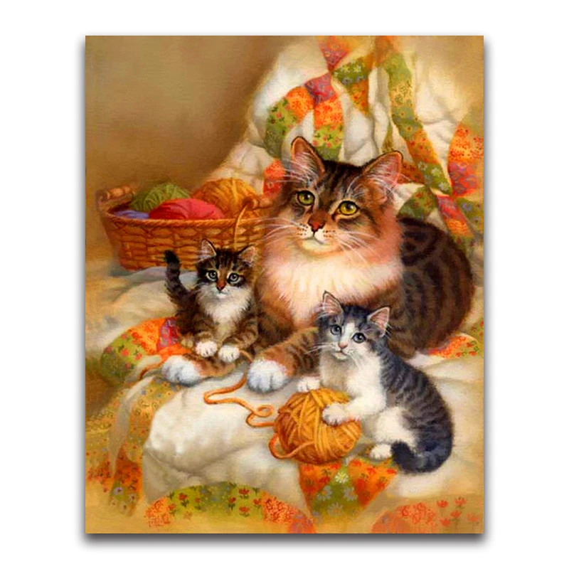 Full square Diamond painting cross stitch kitten family 3D DIY Diamond embroidery Cat mother 5d full round Diamond mosaic animal
Full square Diamond painting cross stitch kitten family 3D DIY Diamond embroidery Cat mother 5d full round Diamond mosaic animal