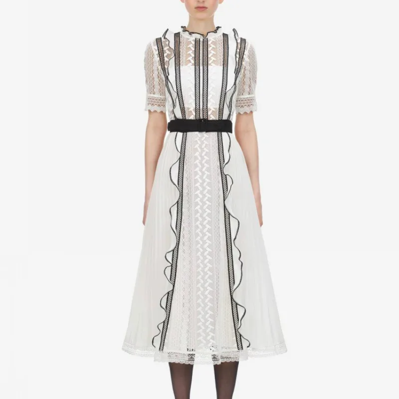 New Europe Women Self Portrait Dress Maxi Long Lace Patchwork Chiffon Pleated Ruffles Female Sexy Hollow Out Embroidery Vestidos
New Europe Women Self Portrait Dress Maxi Long Lace Patchwork Chiffon Pleated Ruffles Female Sexy Hollow Out Embroidery Vestidos