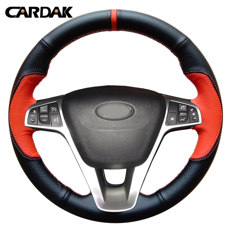 CARDAK DIY Orange Black Artificial Leather Hand-stitched Car Steering Wheel Cover for Lada Vesta 2015 2016 2017
CARDAK DIY Orange Black Artificial Leather Hand-stitched Car Steering Wheel Cover for Lada Vesta 2015 2016 2017