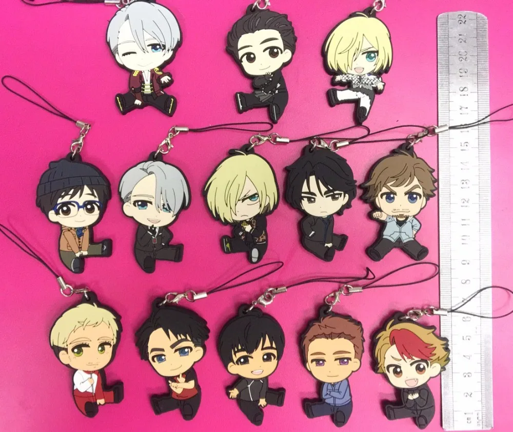 YURI!! on ICE Rubber Strap Keychain Anime Figure Pendant Charm Victor Yuri Gift