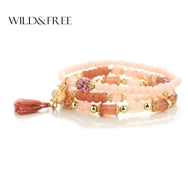Wild&Free Bohemia 3PCS/SET Colorful Beaded Bracelets Bangles Black Pink Gray Tassel Charm Stretch Bracelets for Women Best Gift
Wild&Free Bohemia 3PCS/SET Colorful Beaded Bracelets Bangles Black Pink Gray Tassel Charm Stretch Bracelets for Women Best Gift