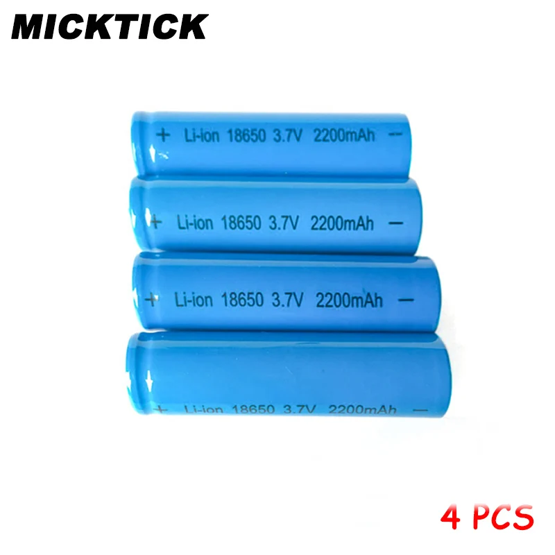 4Pcs 18650 (Not AA) 3.7V 2200mAh Battery lithium Li Ion Rechargeable Large Capacity Batteries battaries T6 Flashlight red LED
4Pcs 18650 (Not AA) 3.7V 2200mAh Battery lithium Li Ion Rechargeable Large Capacity Batteries battaries T6 Flashlight red LED