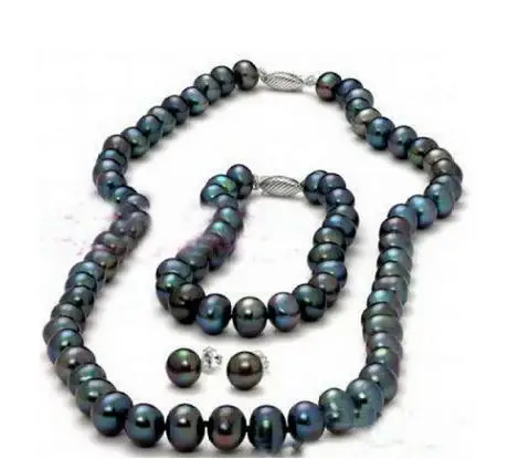 Selling Jewelry>>>Jewelry 001350 9-10mm Real Black Pearl 18KWGP Clasp Necklace Bracelet Earrings Set
Selling Jewelry>>>Jewelry 001350 9-10mm Real Black Pearl 18KWGP Clasp Necklace Bracelet Earrings Set