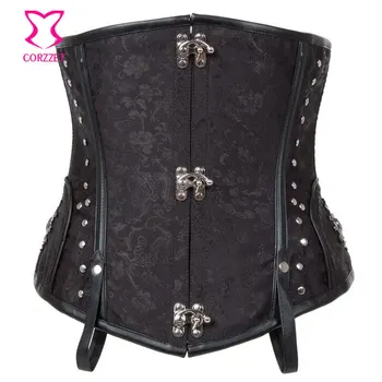 Black Dobby Plus Size Corset Underbust Waist Trainer Corsets Steel Boned Waist Trainer Steampunk Clothing Women Gothic Corselet
Black Dobby Plus Size Corset Underbust Waist Trainer Corsets Steel Boned Waist Trainer Steampunk Clothing Women Gothic Corselet