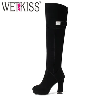 WETKISS High Quality Women Flock Knee Boots Zipper Thick High Heels Short Plush Winter Boots Female Platform Black Boot Crystal
WETKISS High Quality Women Flock Knee Boots Zipper Thick High Heels Short Plush Winter Boots Female Platform Black Boot Crystal